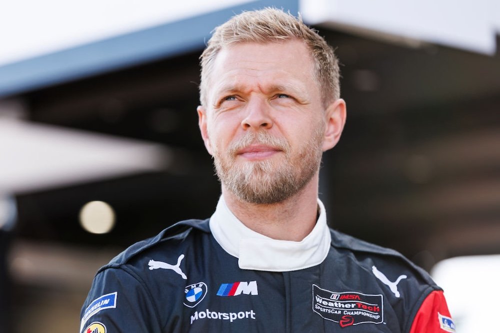 SEBRING, FLORIDA - MARCH 15: Kevin Magnussen driver of the #24 BMW M Team RLL BMW M Hybrid V8 looks on before the IMSA WeatherTech Championship Mobil 1 Twelve Hours of Sebring at Sebring International Raceway on March 15, 2025 in Sebring, Florida. (Photo by James Gilbert/Getty Images)