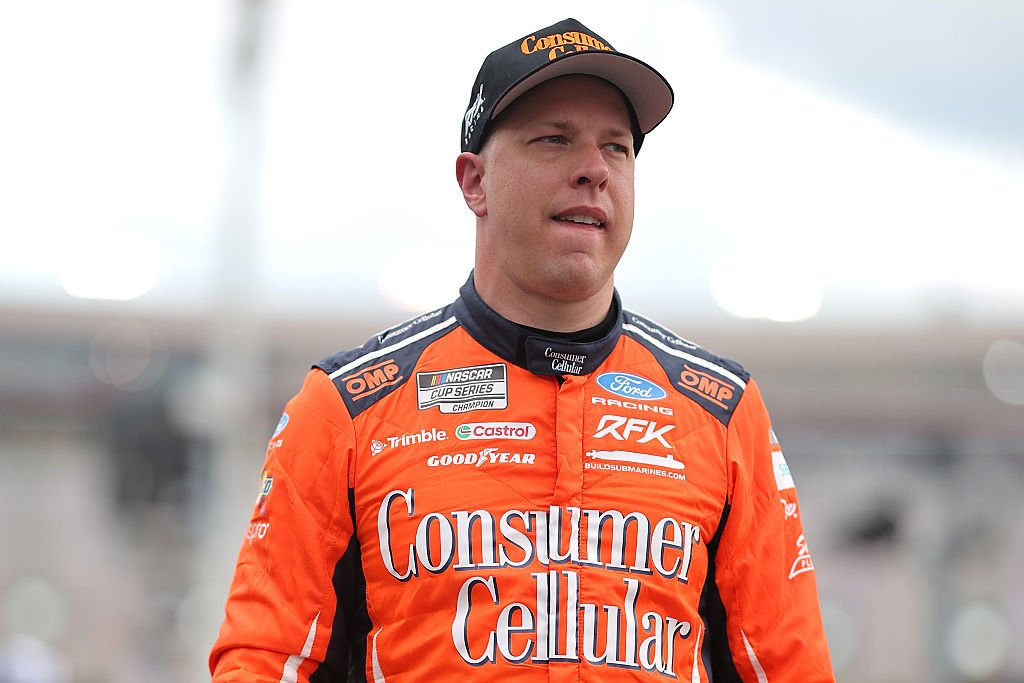 BRISTOL, TENNESSEE - APRIL 11: Brad Keselowski, driver of the #6 Consumer Cellular Ford, walks the grid during qualifying for the NASCAR Cup Series Food City 500 at Bristol Motor Speedway on April 11, 2026 in Bristol, Tennessee. (Photo by Jonathan Bachman/Getty Images)